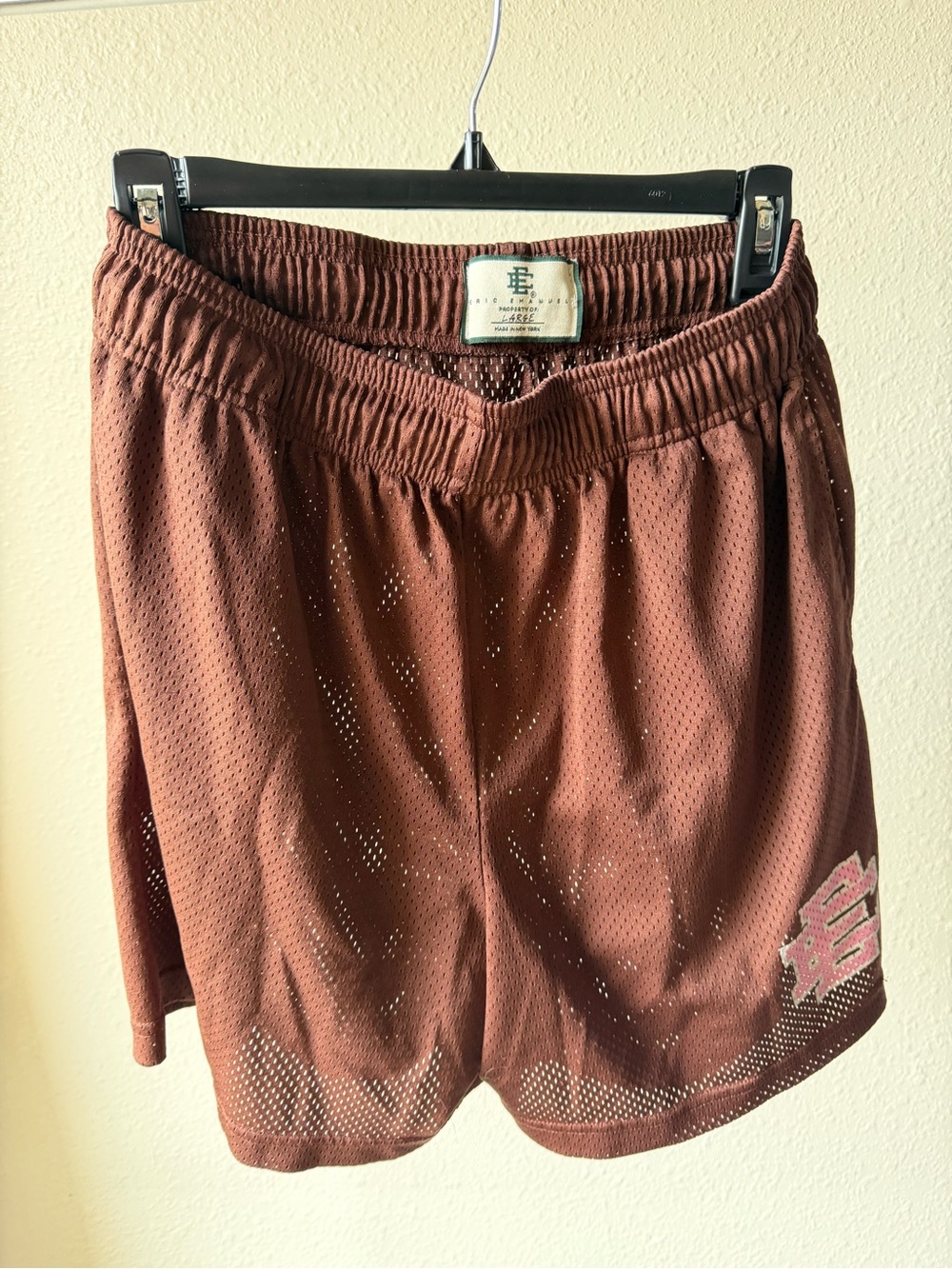 Eric Emanuel Men's Mesh Athletic Shorts in Rust Brown